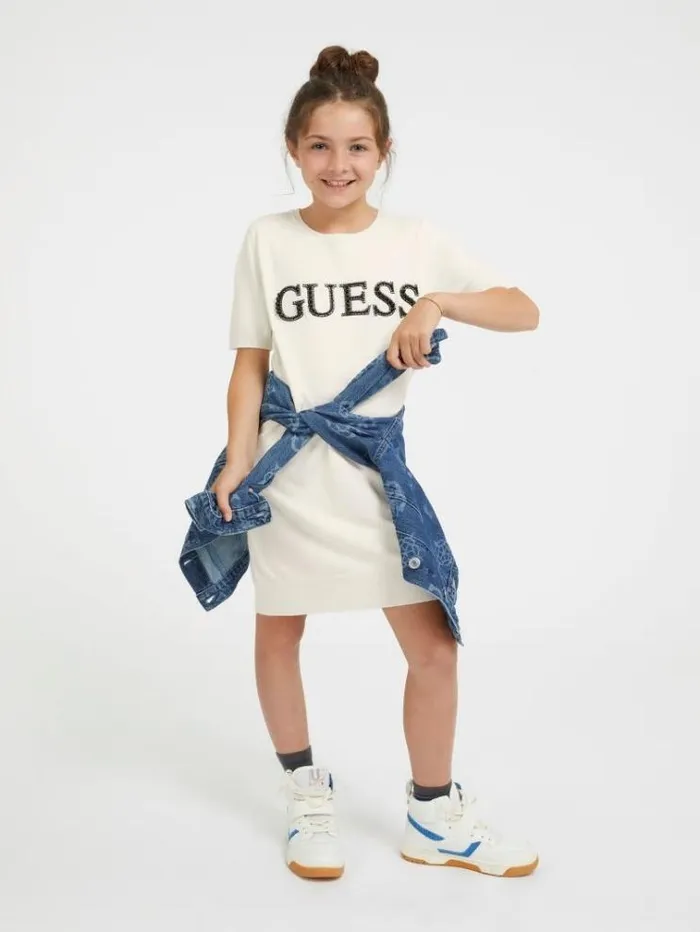 Kids Tshirt Dress Cream Guess Dresses