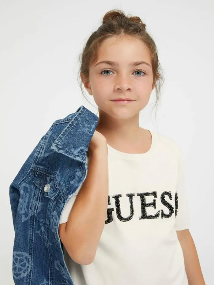 Kids Tshirt Dress Cream Guess Dresses