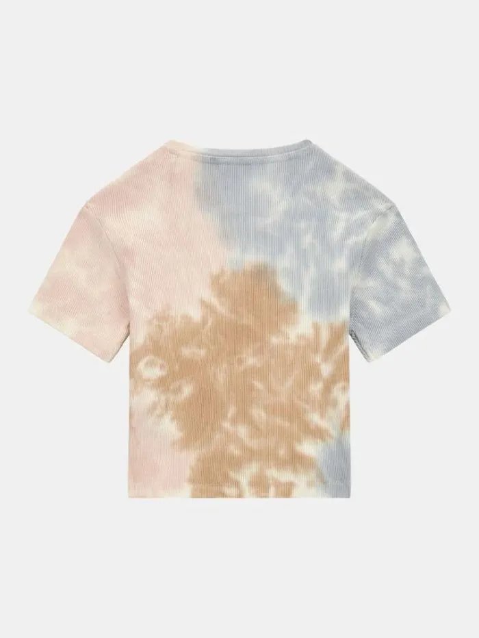 Kids Tiedye Rib Knit Tshirt Multi Pink Guess Tops And Tshirts