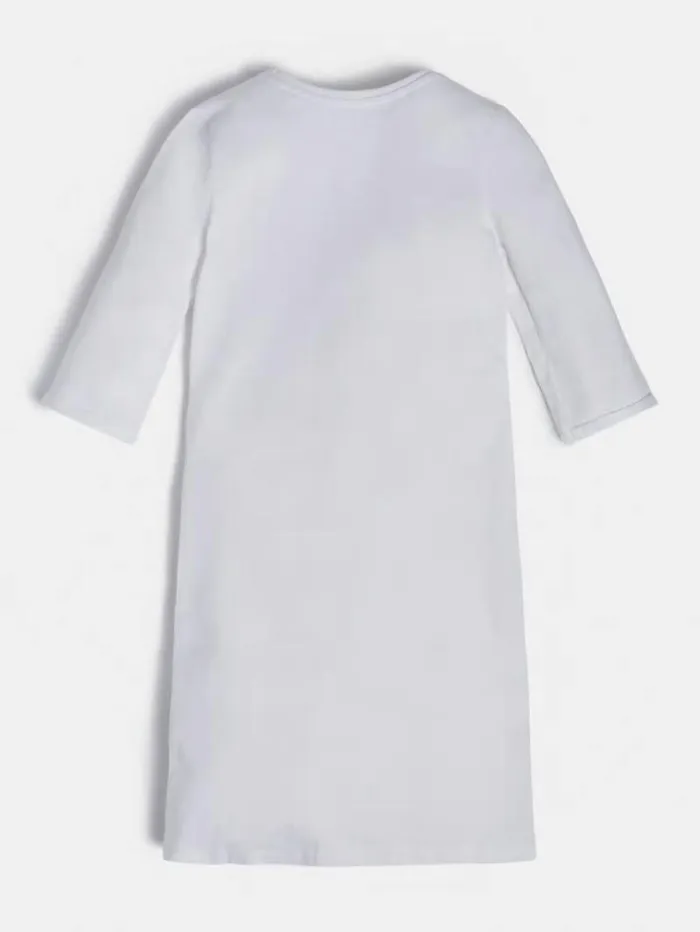 Kids Triangle Logo Dress White Guess Dresses