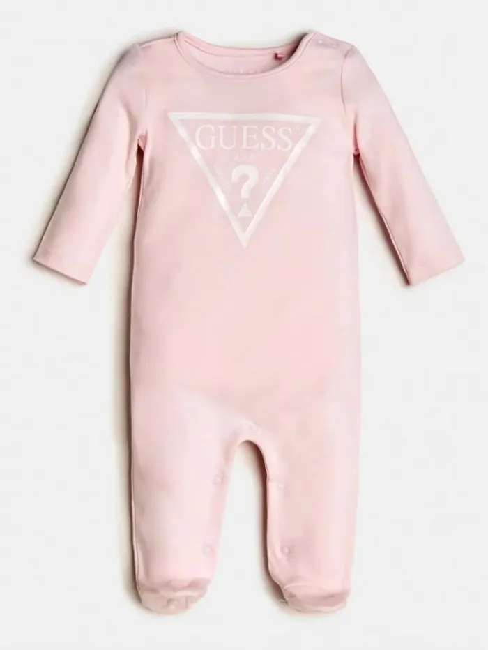 Kids Triangle Logo Overall Pink Guess Onepiece Suits And Sets