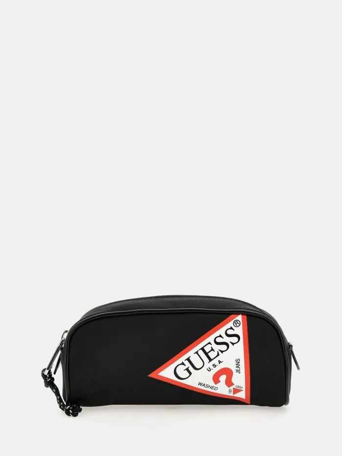 Kids Triangle Logo Pencil Case Black Guess Bags And Accessories