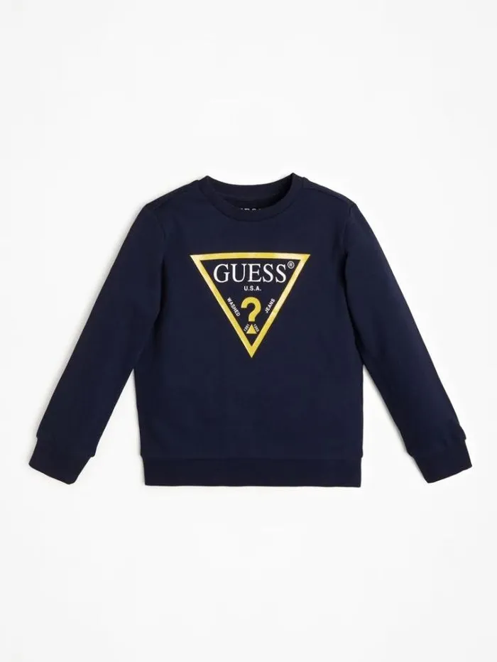 Kids Triangle Logo Sweatshirt Blue Guess Knitwear And Sweatshirts