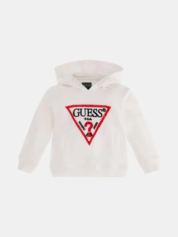 Kids Triangle Logo Sweatshirt White Guess Knitwear And Sweatshirts