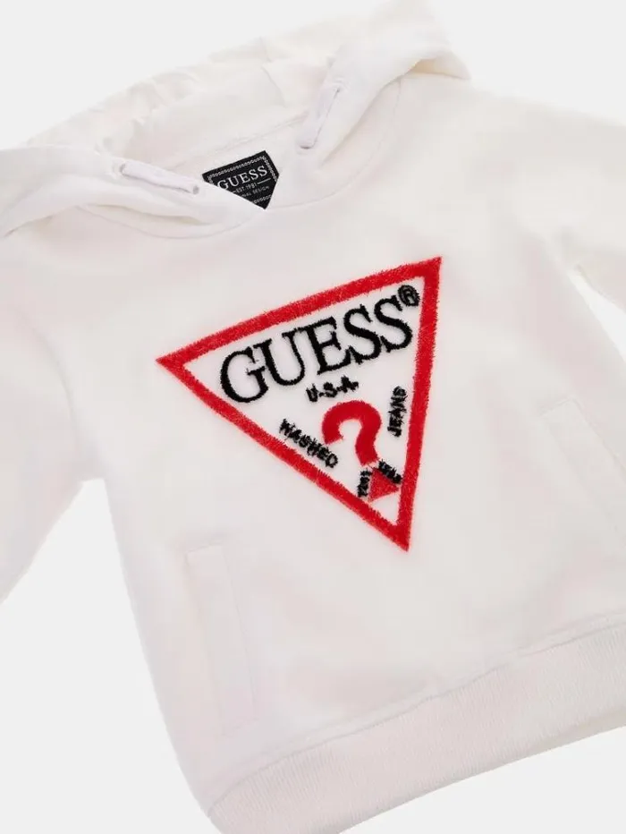 Kids Triangle Logo Sweatshirt White Guess Knitwear And Sweatshirts