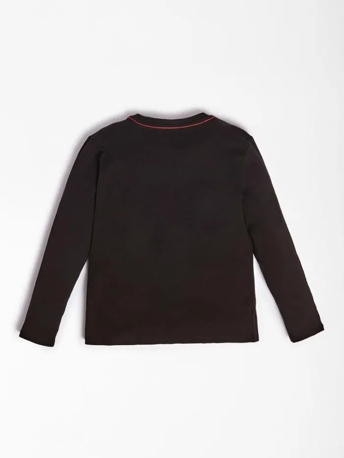 Kids Triangle Logo Tshirt Black Guess Tops And Tshirts