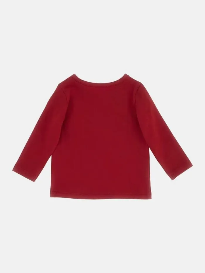 Kids Triangle Logo Tshirt Red Guess Tops