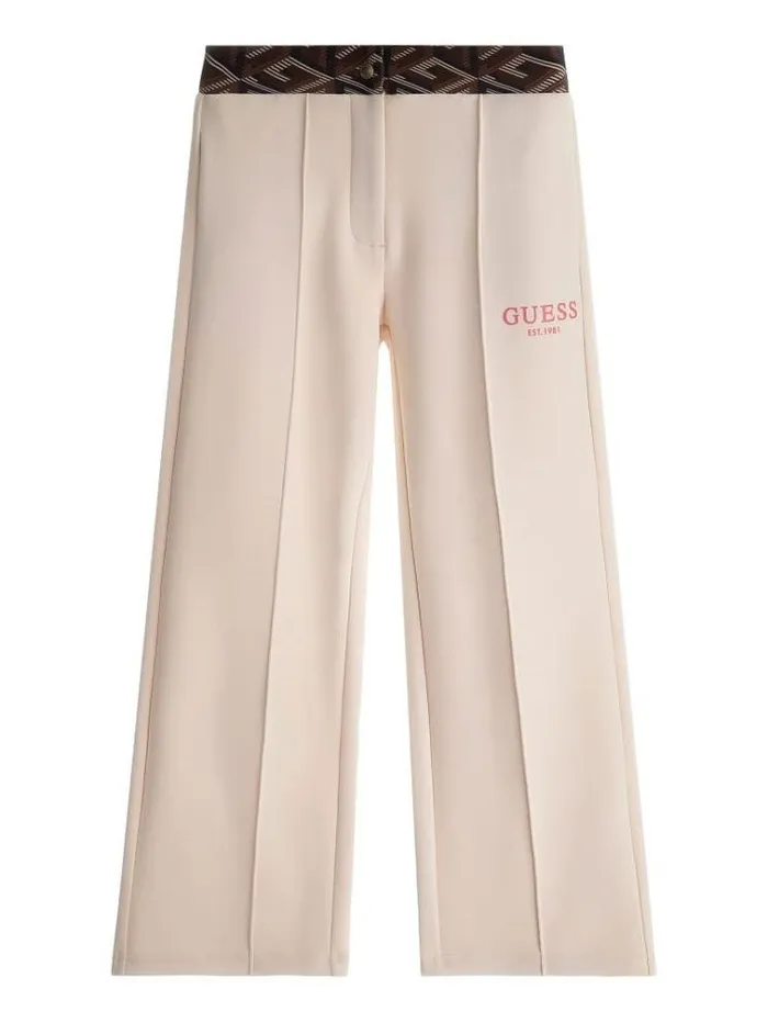 Kids Wide Leg Pants Beige Guess Trousers And Skirts