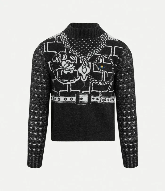 Knitwear And Sweatshirts Men Vivienne Westwood Armour Jumper In AshWhite