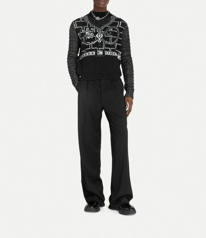 Knitwear And Sweatshirts Men Vivienne Westwood Armour Jumper In AshWhite