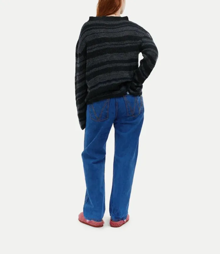 Knitwear And Sweatshirts Men Vivienne Westwood Bedrock Jumper In MelangeBlue
