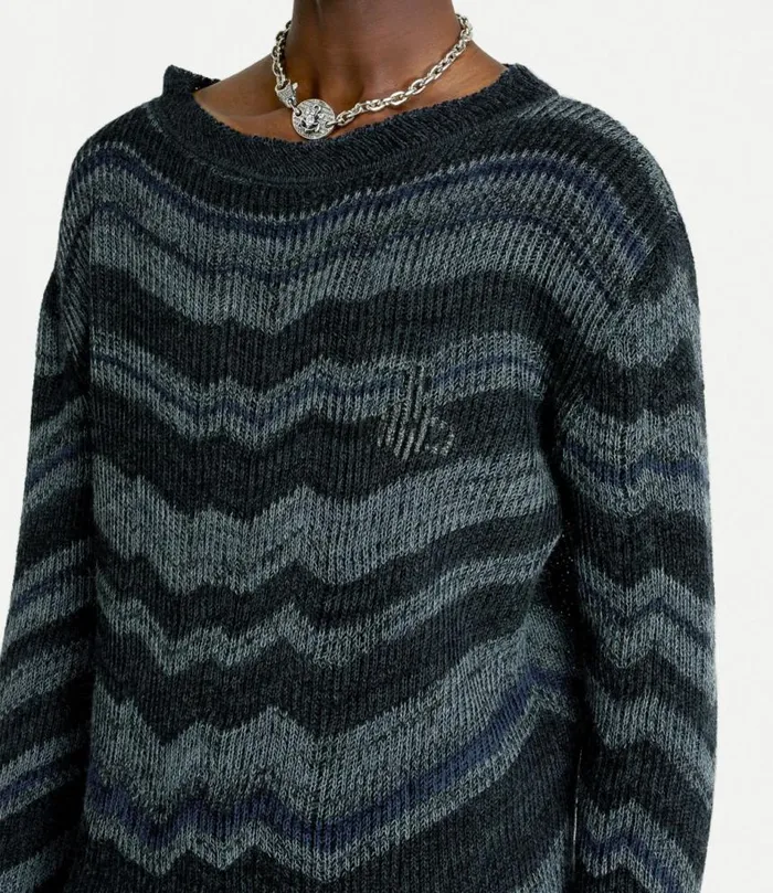 Knitwear And Sweatshirts Men Vivienne Westwood Bedrock Jumper In MelangeBlue