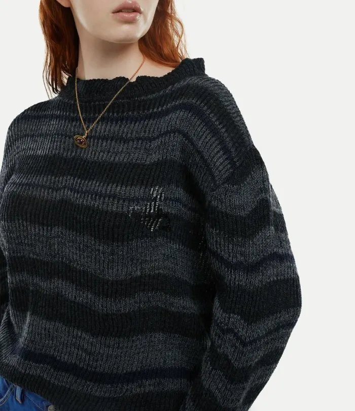 Knitwear And Sweatshirts Men Vivienne Westwood Bedrock Jumper In MelangeBlue
