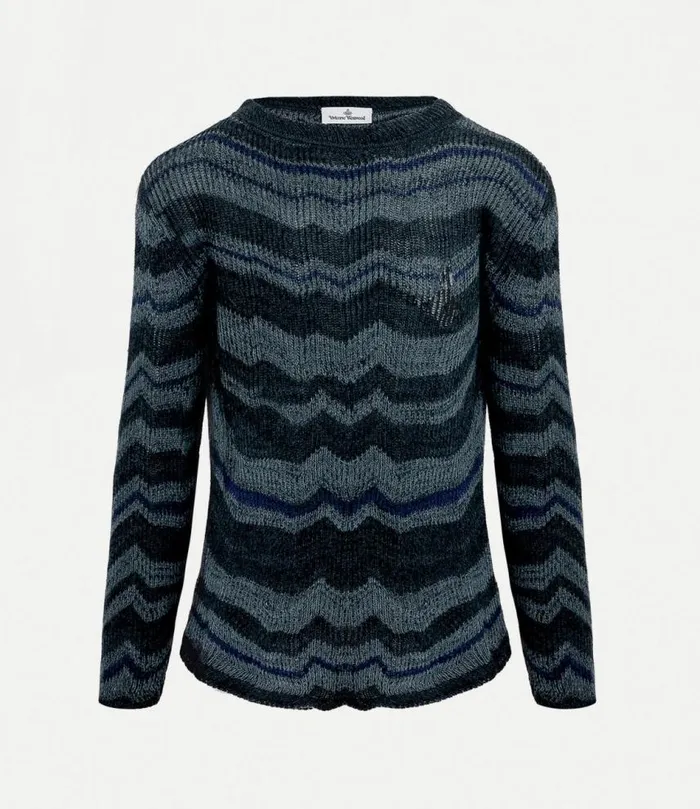 Knitwear And Sweatshirts Men Vivienne Westwood Bedrock Jumper In MelangeBlue
