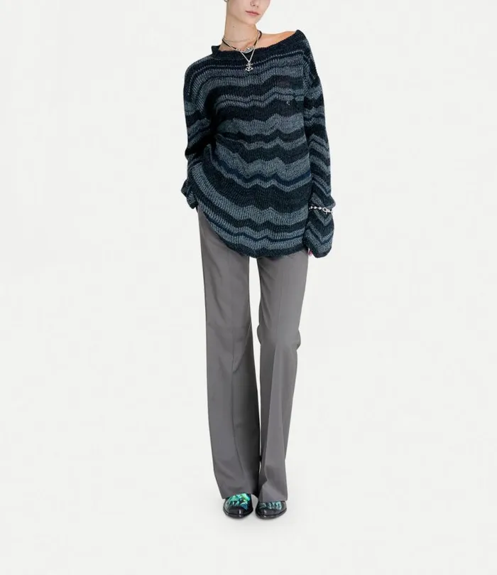 Knitwear And Sweatshirts Men Vivienne Westwood Bedrock Jumper In MelangeBlue