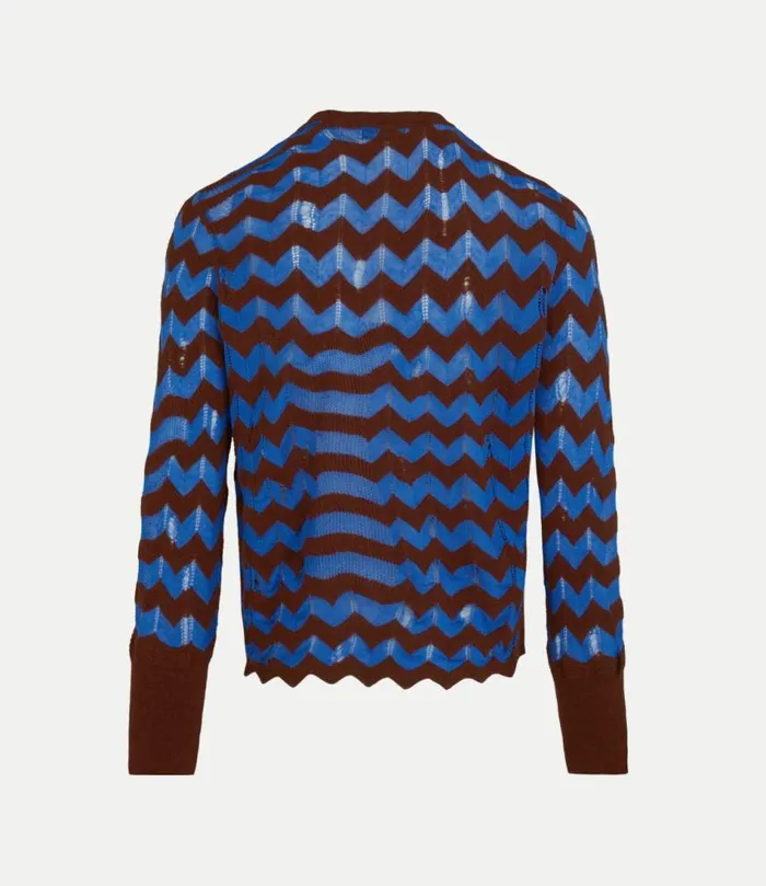 Knitwear And Sweatshirts Men Vivienne Westwood Drunken Chevron Jumper In BlueBurgundy