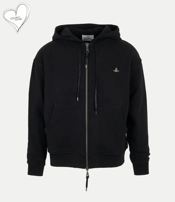 Knitwear And Sweatshirts Men Vivienne Westwood Rugged Zip Hoodie In Black