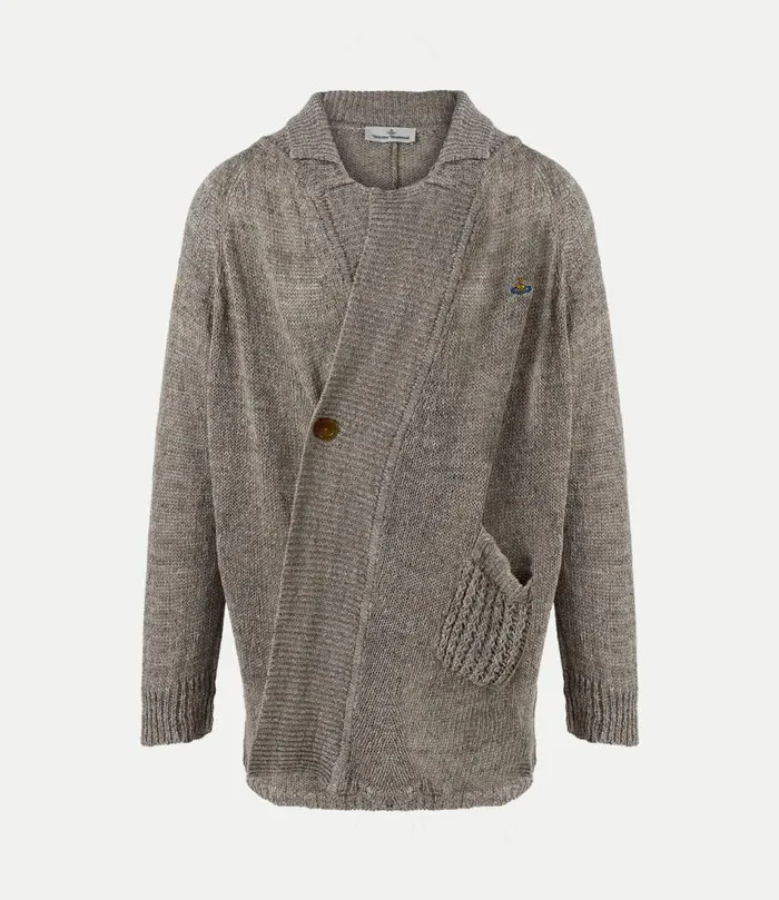 Knitwear And Sweatshirts Men Vivienne Westwood Sean Cardigan In BeigeTweed