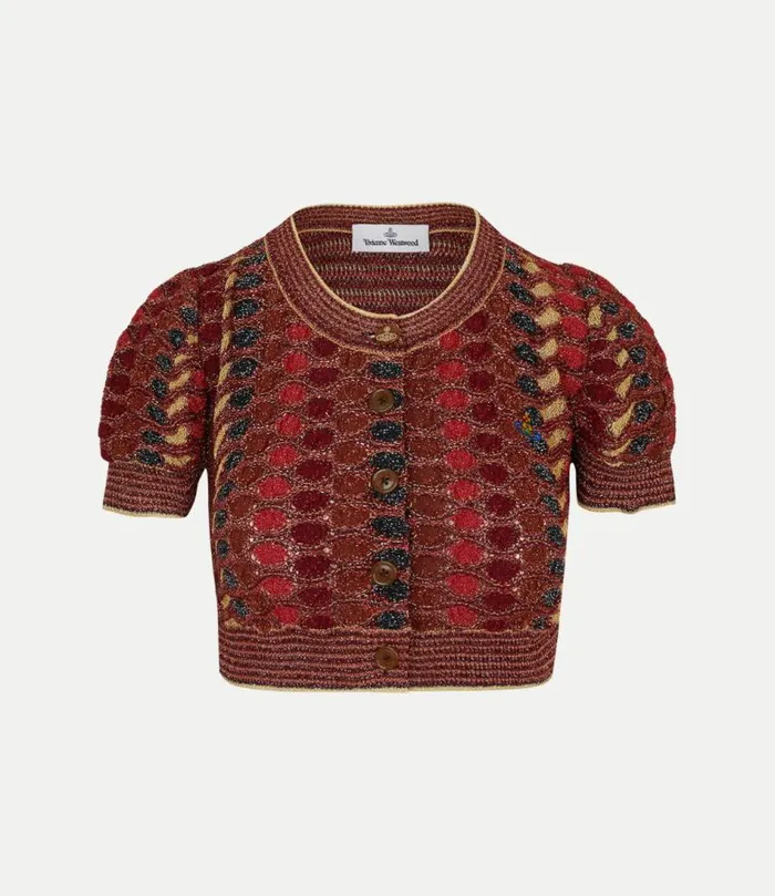 Knitwear Women Vivienne Westwood Edit Cropped Cardigan In MultiRedGold