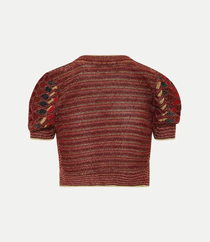 Knitwear Women Vivienne Westwood Edit Cropped Cardigan In MultiRedGold