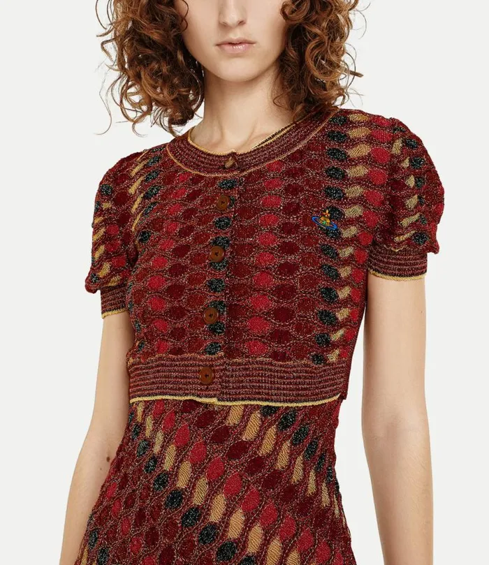 Knitwear Women Vivienne Westwood Edit Cropped Cardigan In MultiRedGold