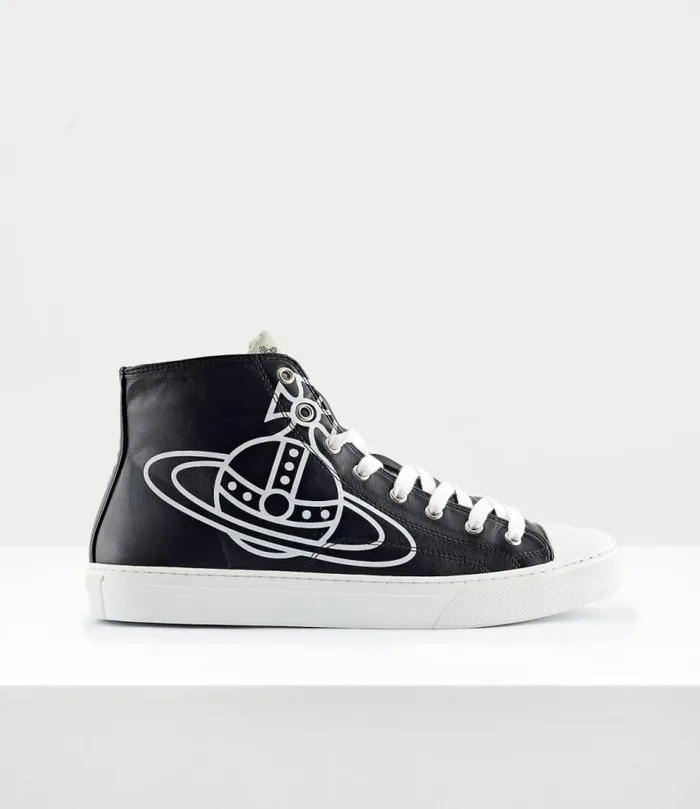 Lace Up Shoes Men Vivienne Westwood Plimsoll High Top Trainers In Black