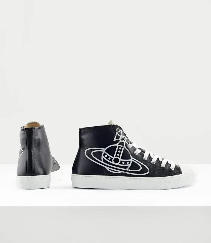 Lace Up Shoes Men Vivienne Westwood Plimsoll High Top Trainers In Black