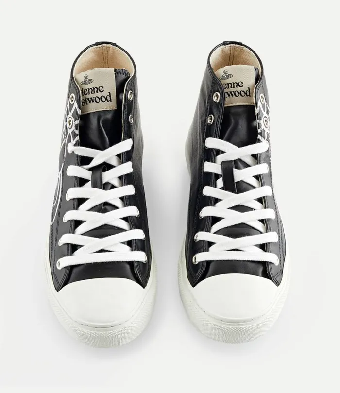 Lace Up Shoes Men Vivienne Westwood Plimsoll High Top Trainers In Black