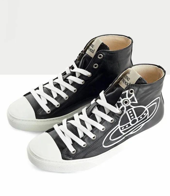 Lace Up Shoes Men Vivienne Westwood Plimsoll High Top Trainers In Black