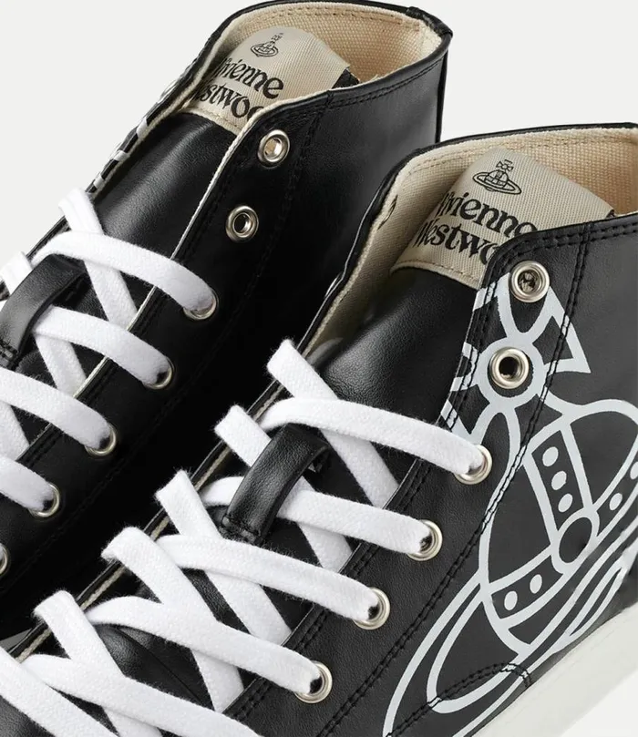 Lace Up Shoes Men Vivienne Westwood Plimsoll High Top Trainers In Black