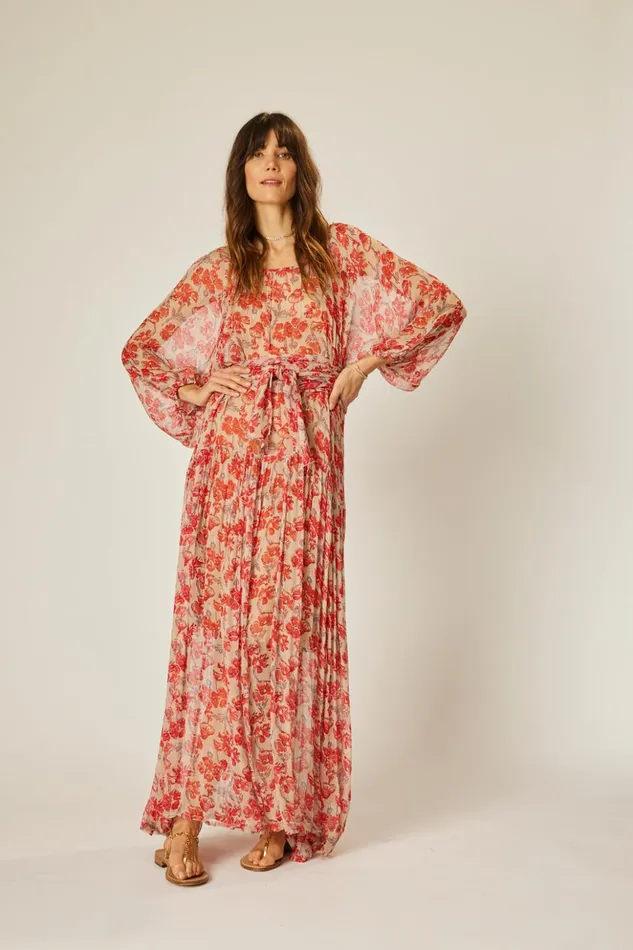 Lainey Dress Chiffon Watercolor Dove Women Natalie Martin Dresses