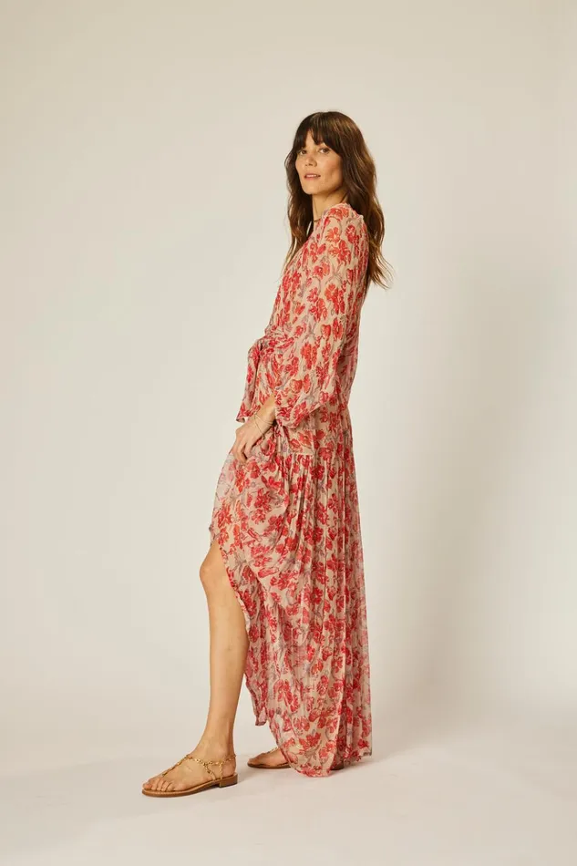 Lainey Dress Chiffon Watercolor Dove Women Natalie Martin Dresses