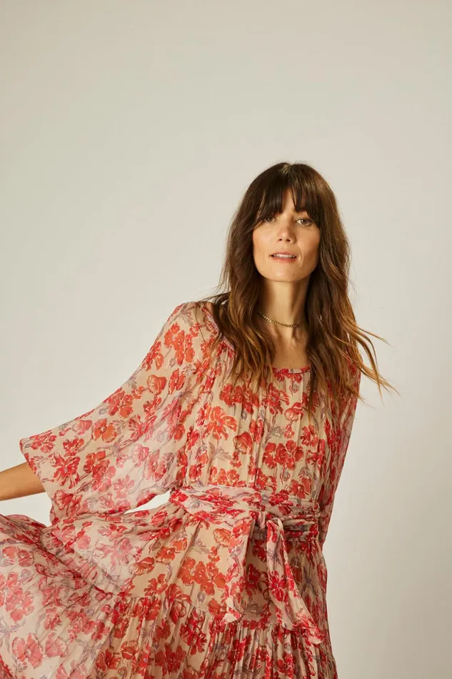 Lainey Dress Chiffon Watercolor Dove Women Natalie Martin Dresses