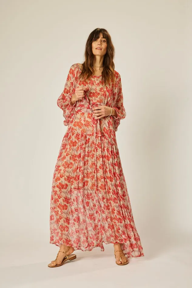 Lainey Dress Chiffon Watercolor Dove Women Natalie Martin Dresses