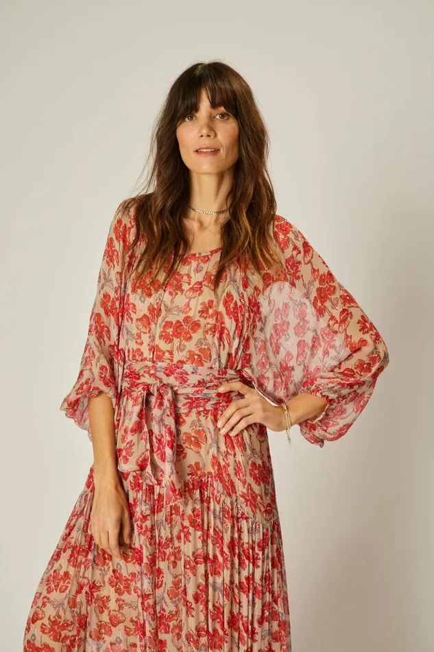 Lainey Dress Chiffon Watercolor Dove Women Natalie Martin Dresses
