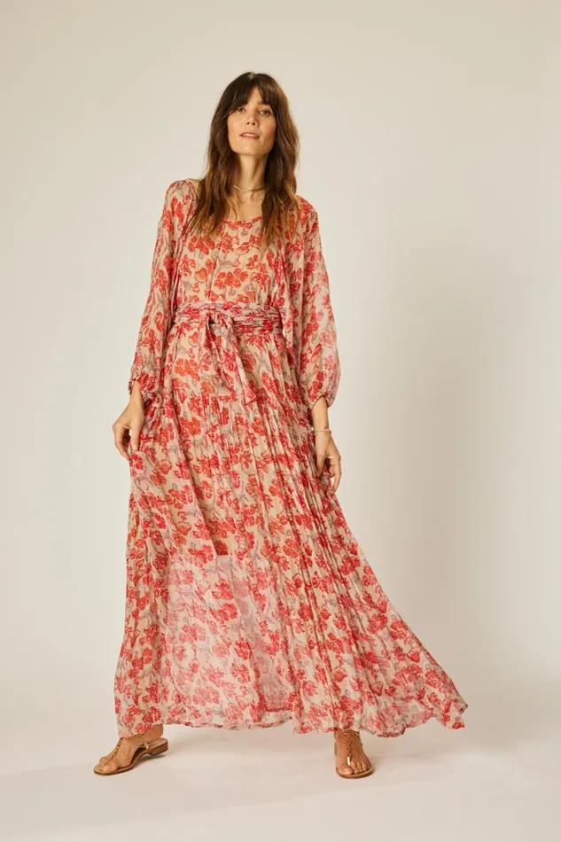 Lainey Dress Chiffon Watercolor Dove Women Natalie Martin Dresses