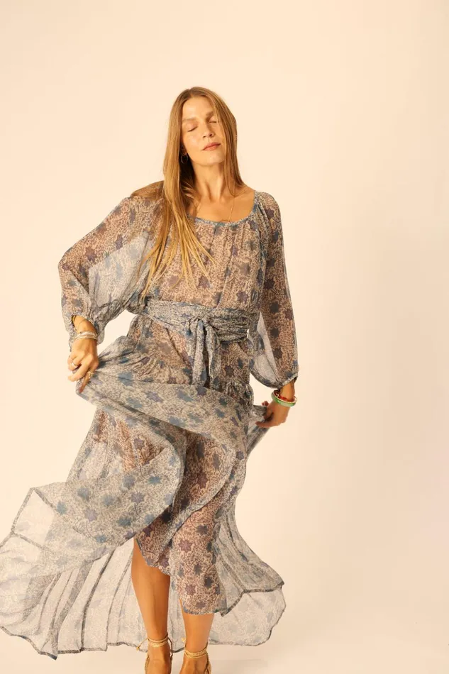 Lainey Dress With Sash Snowflake Sea Women Natalie Martin Dresses
