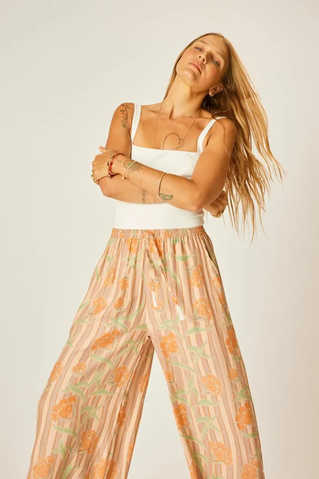 Lauren Pant Chamomile Apricot Women Natalie Martin Bottoms