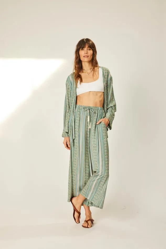 Lauren Pant Paisley Stripe Pool Women Natalie Martin Bottoms