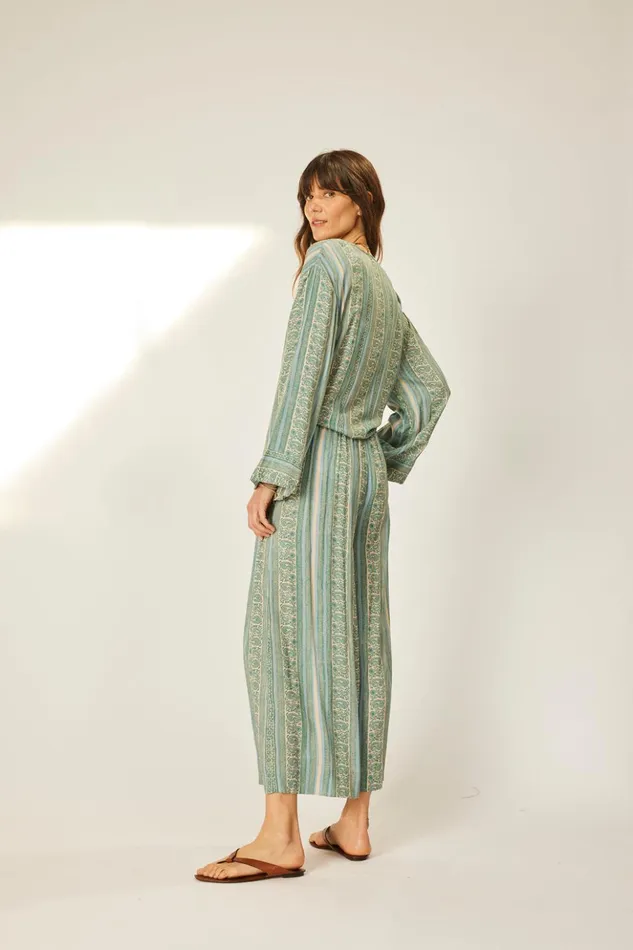 Lauren Pant Paisley Stripe Pool Women Natalie Martin Bottoms