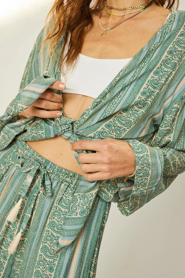Lauren Pant Paisley Stripe Pool Women Natalie Martin Bottoms
