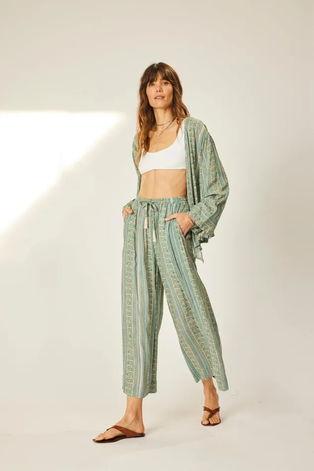 Lauren Pant Paisley Stripe Pool Women Natalie Martin Bottoms