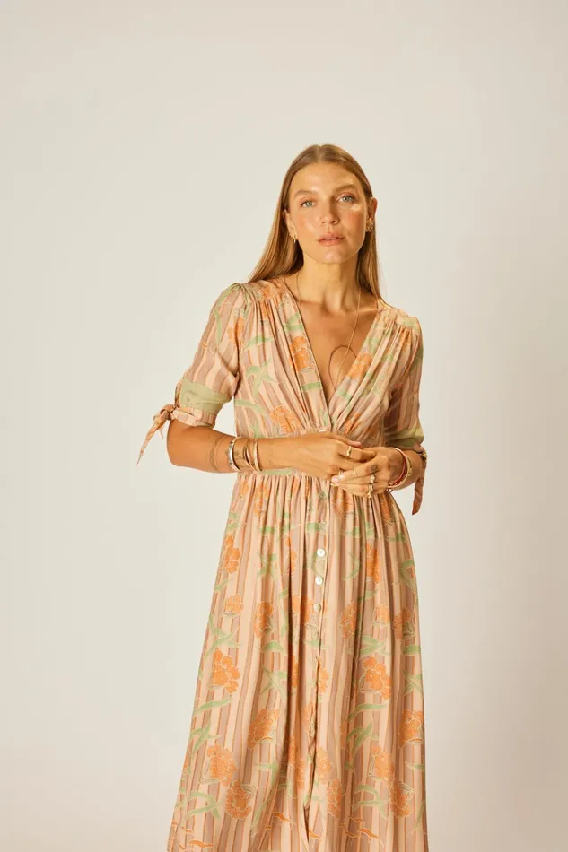 Layla Dress Chamomile Apricot Women Natalie Martin Dresses