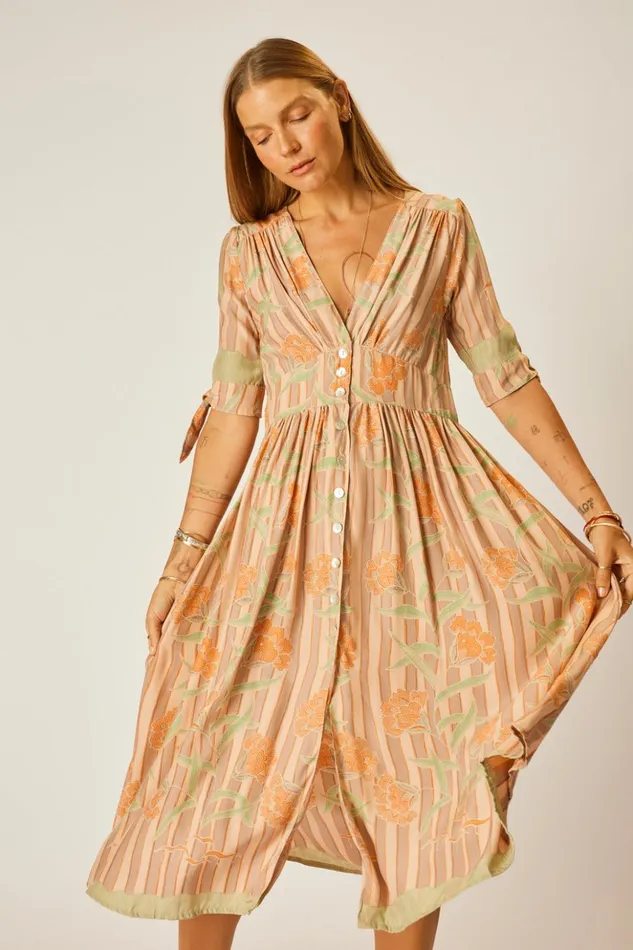 Layla Dress Chamomile Apricot Women Natalie Martin Dresses