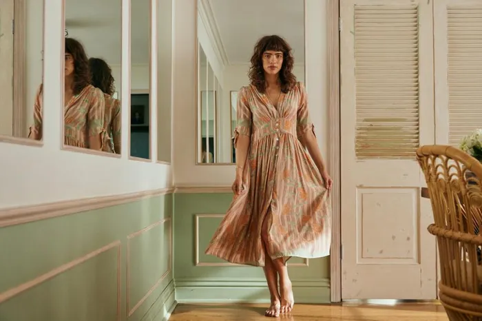 Layla Dress Chamomile Apricot Women Natalie Martin Dresses