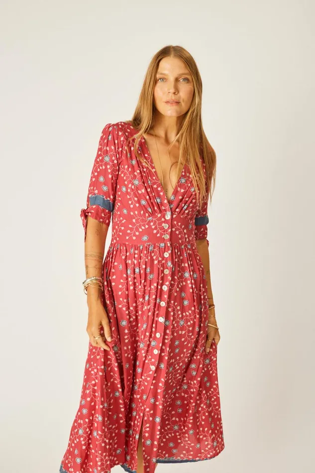 Layla Dress Pinwheel Barn Red Women Natalie Martin Dresses