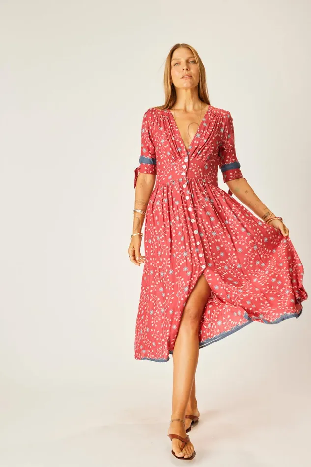 Layla Dress Pinwheel Barn Red Women Natalie Martin Dresses