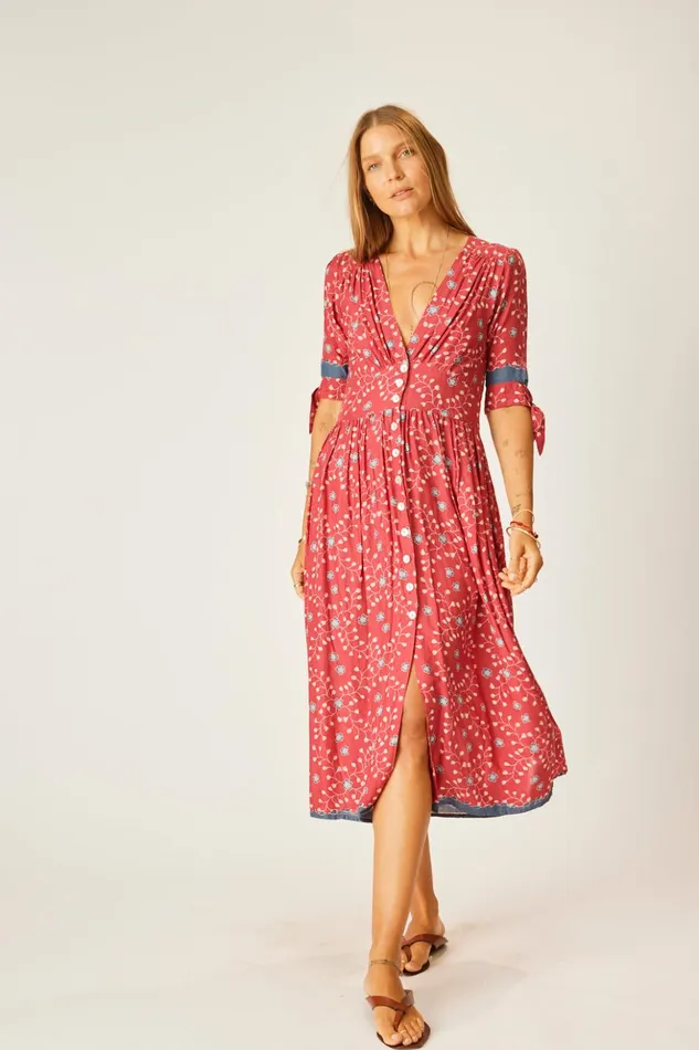 Layla Dress Pinwheel Barn Red Women Natalie Martin Dresses