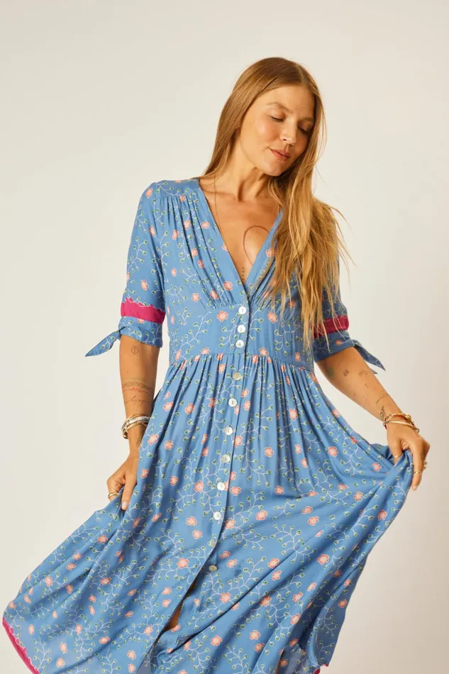 Layla Dress Pinwheel Denim Women Natalie Martin Dresses