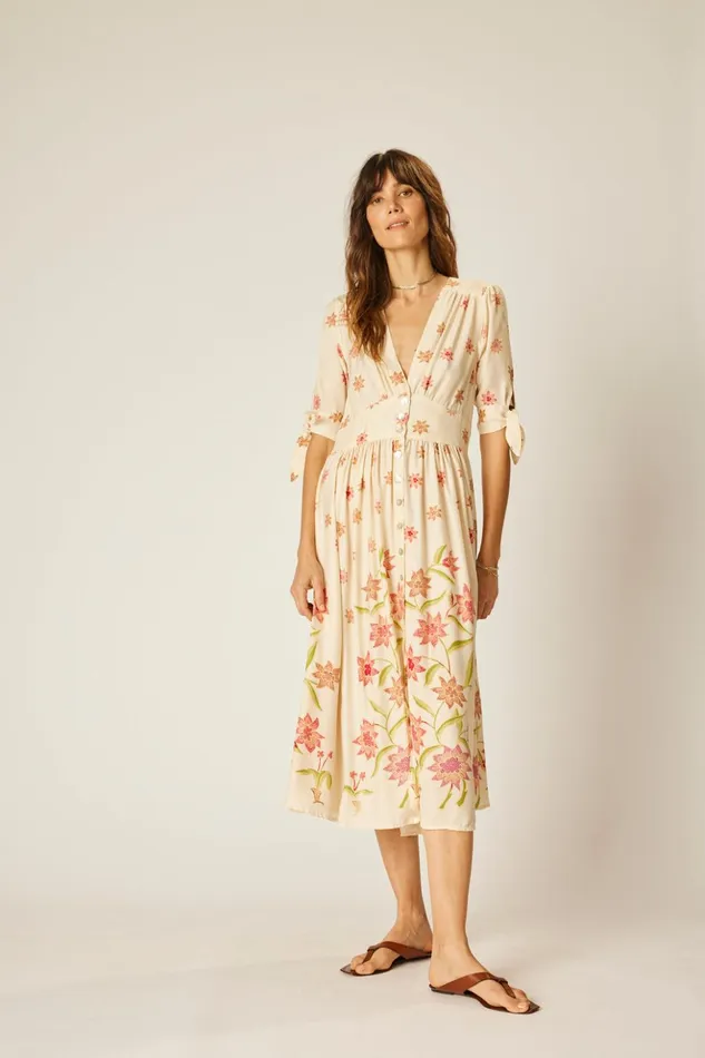 Layla Dress Starflower Cream Women Natalie Martin Dresses